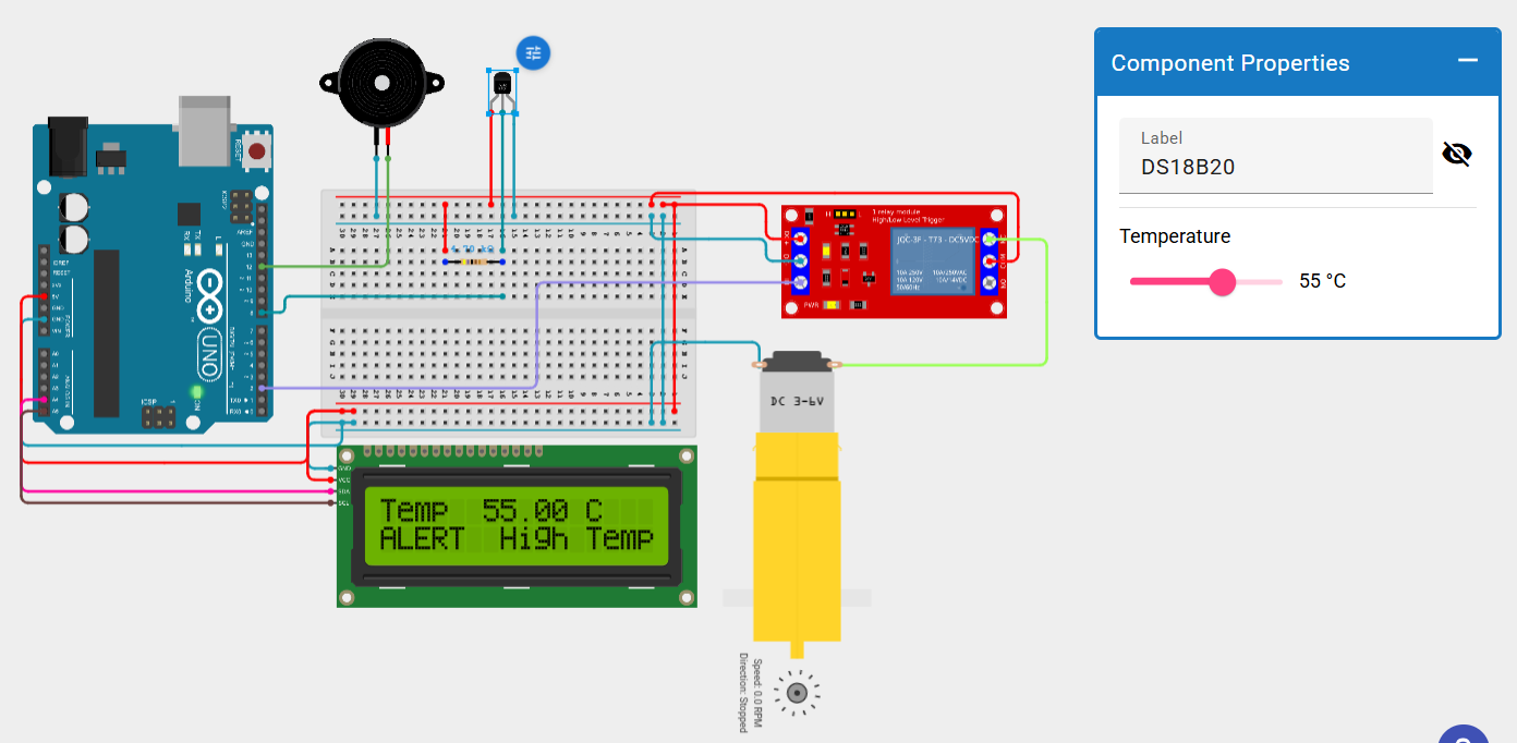 Circuit diagram for Automatic Temperature based dc motor controller
